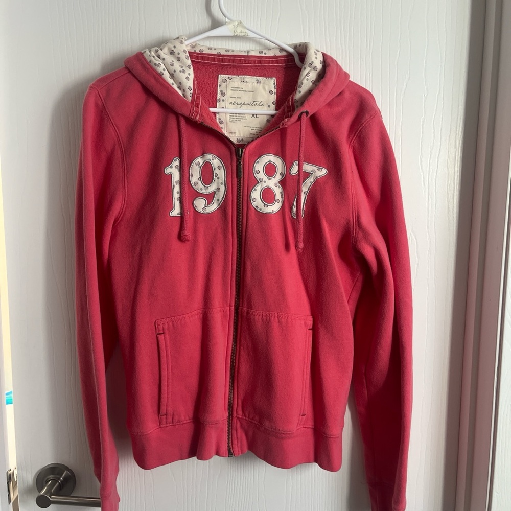 Aeropostale Red Zip-Up Hoodie